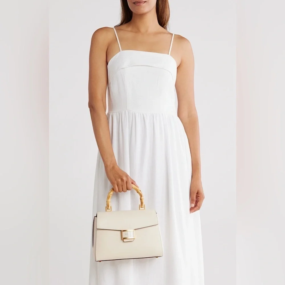 Kate Spade Katy Textured Leather Bamboo Medium Top-handle Bag (NWT)
